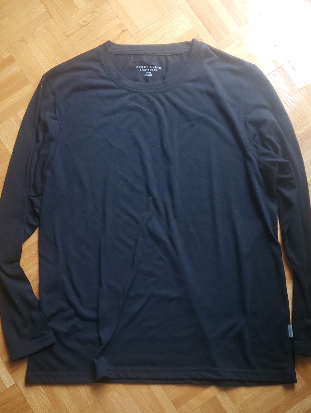 Perry Ellis Portfolio Black Long Sleeve T-shirt